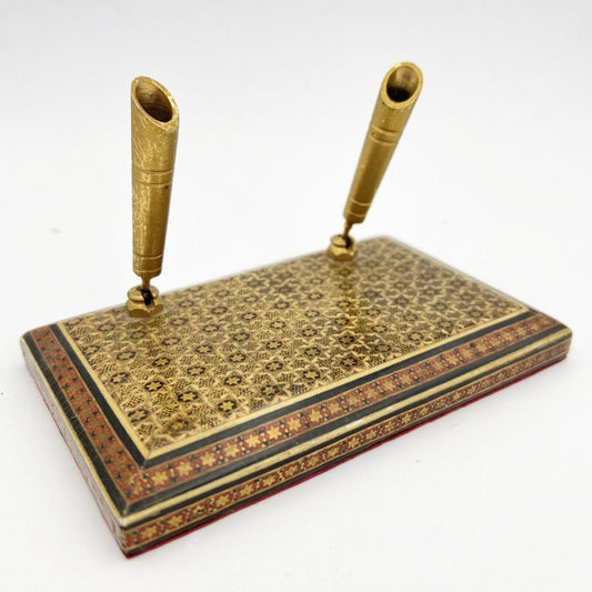 Portapenne stiloforo da scrivania stile persiano mosaico Katham anni 70 vintage Categoria  Accessori scrivania e ufficio