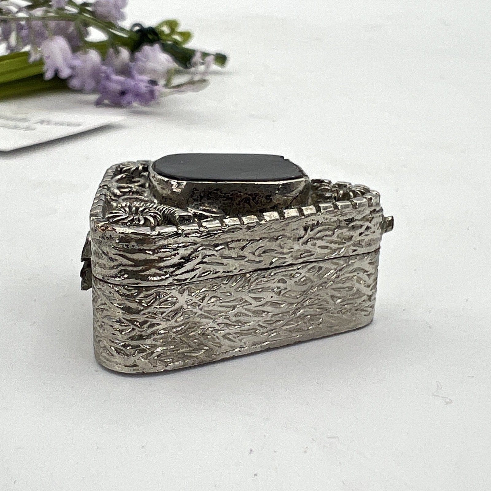 Portapillole a triangolo vintage in Argento Silver plated Scatolina con pietra Categoria  Sheffield & Argento