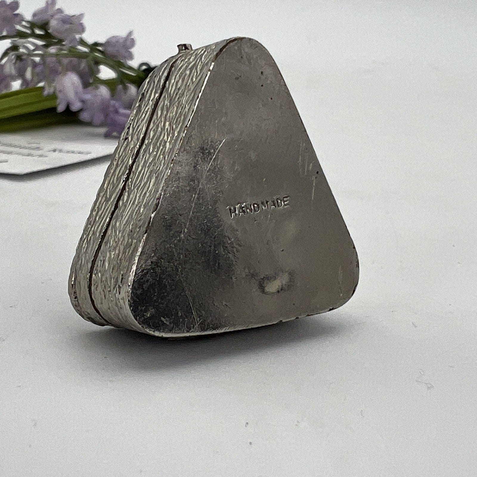 Portapillole a triangolo vintage in Argento Silver plated Scatolina con pietra Categoria  Sheffield & Argento