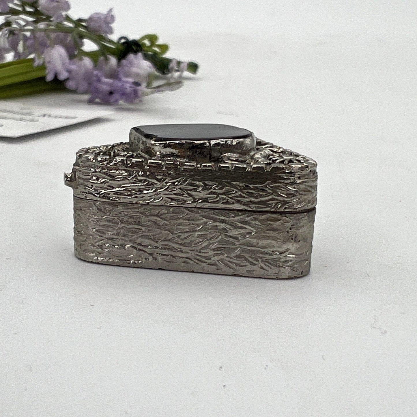 Portapillole a triangolo vintage in Argento Silver plated Scatolina con pietra Categoria  Sheffield & Argento