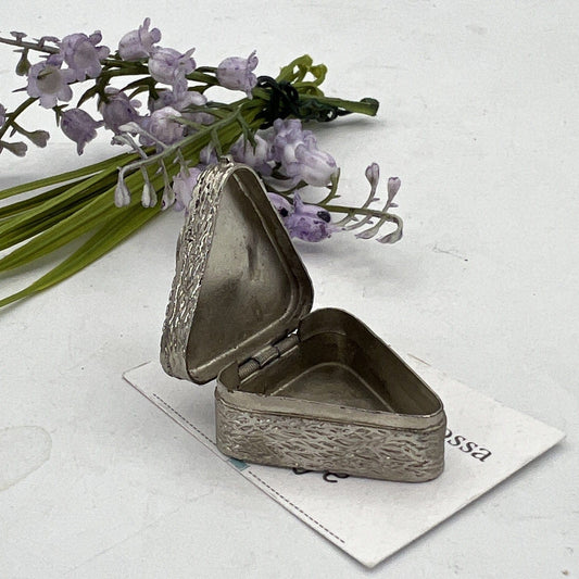 Portapillole a triangolo vintage in Argento Silver plated Scatolina con pietra Categoria  Sheffield & Argento