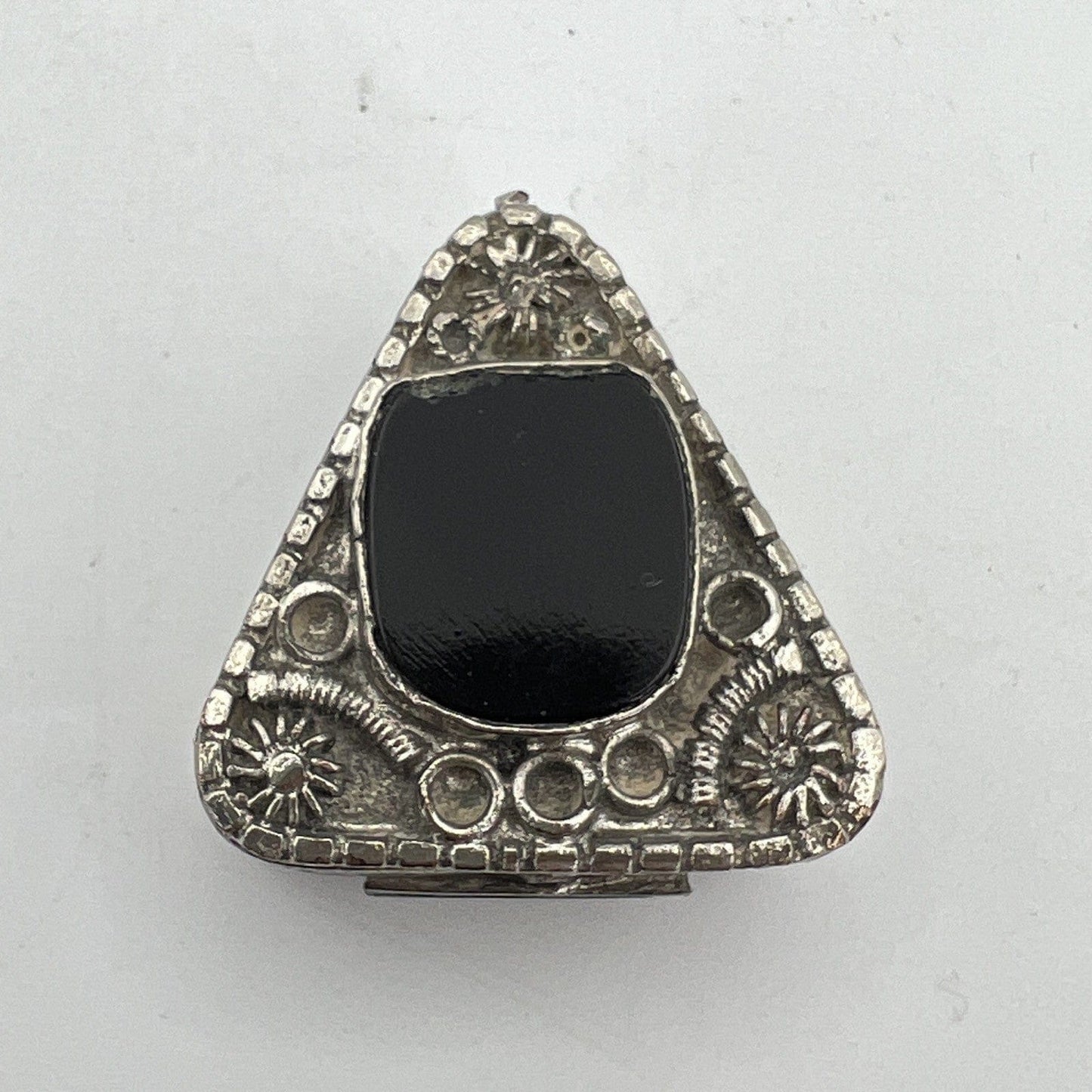 Portapillole a triangolo vintage in Argento Silver plated Scatolina con pietra Categoria  Sheffield & Argento