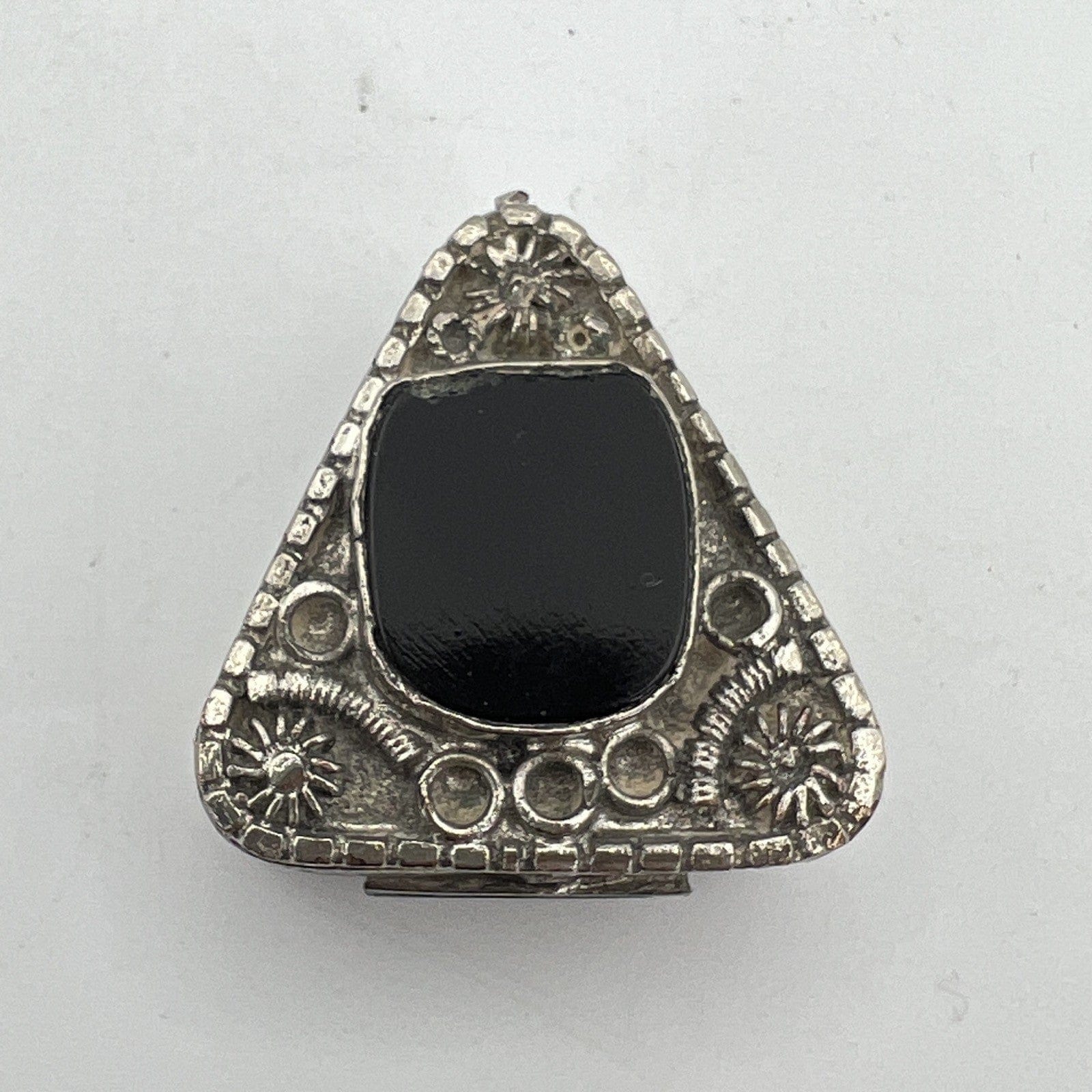 Portapillole a triangolo vintage in Argento Silver plated Scatolina con pietra Categoria  Sheffield & Argento