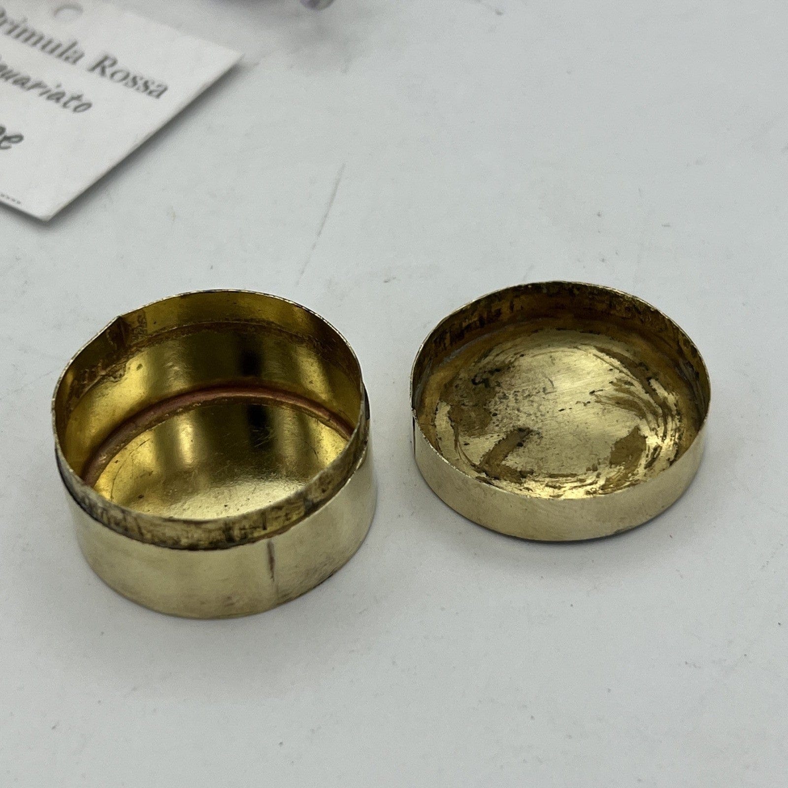 Portapillole Porta anello in Ottone lucido e Madreperla  Scatolina Vintage Categoria  Sheffield & Argento