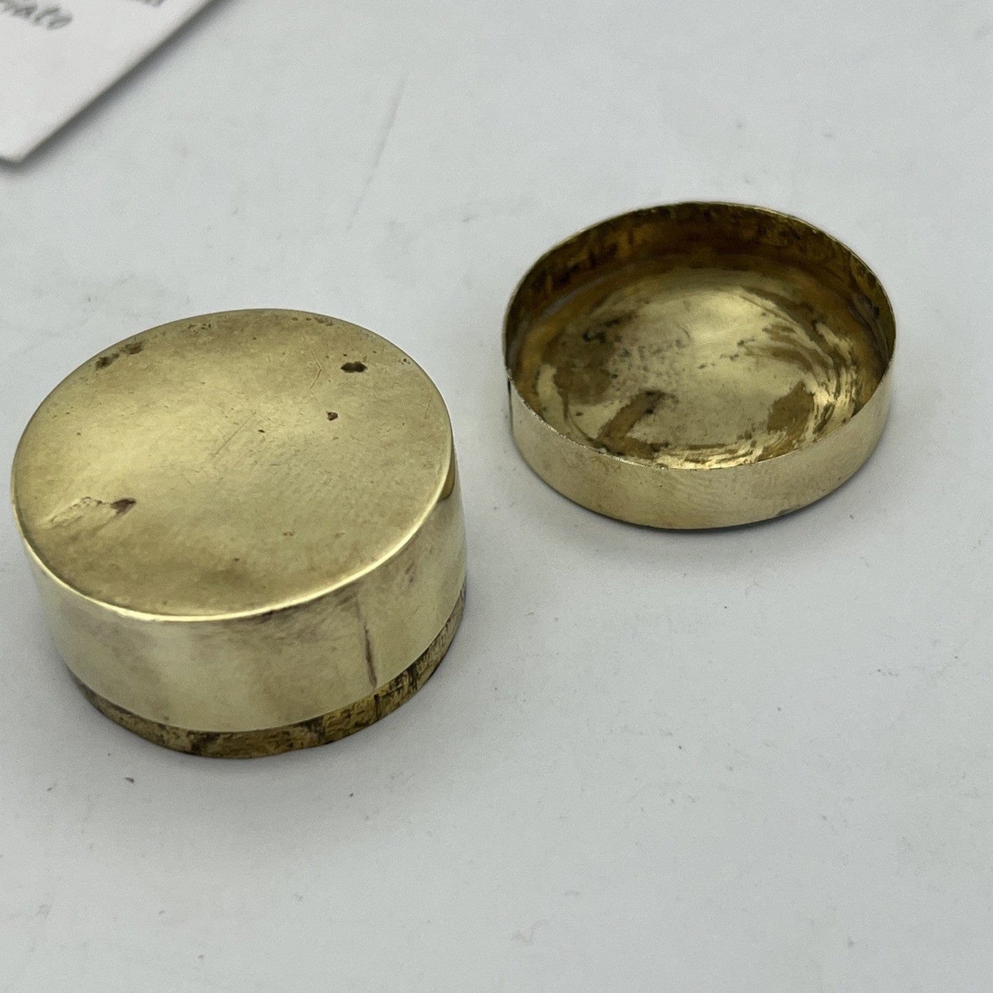 Portapillole Porta anello in Ottone lucido e Madreperla  Scatolina Vintage Categoria  Sheffield & Argento