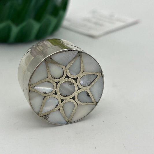 Portapillole Porta anello in Silver plated e Madreperla  Scatolina lettere A M Categoria  Sheffield & Argento