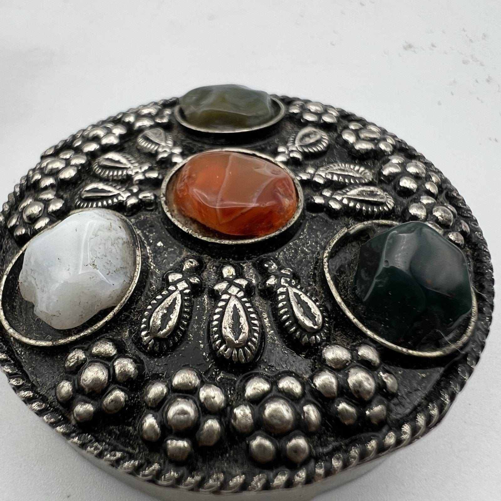 Portapillole vintage in Argento Silver plated Scatolina con pietre Indiana Categoria  Sheffield & Argento