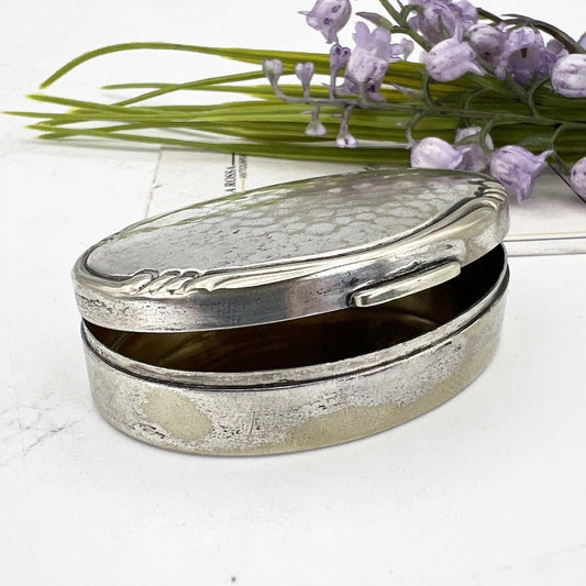 Portapillole vintage in Argento Silver plated Scatolina Porta anello Metallo Categoria  Sheffield & Argento