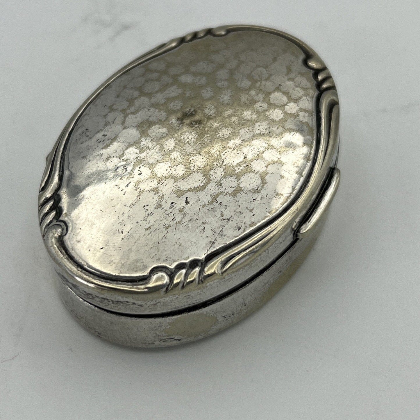 Portapillole vintage in Argento Silver plated Scatolina Porta anello Metallo Categoria  Sheffield & Argento