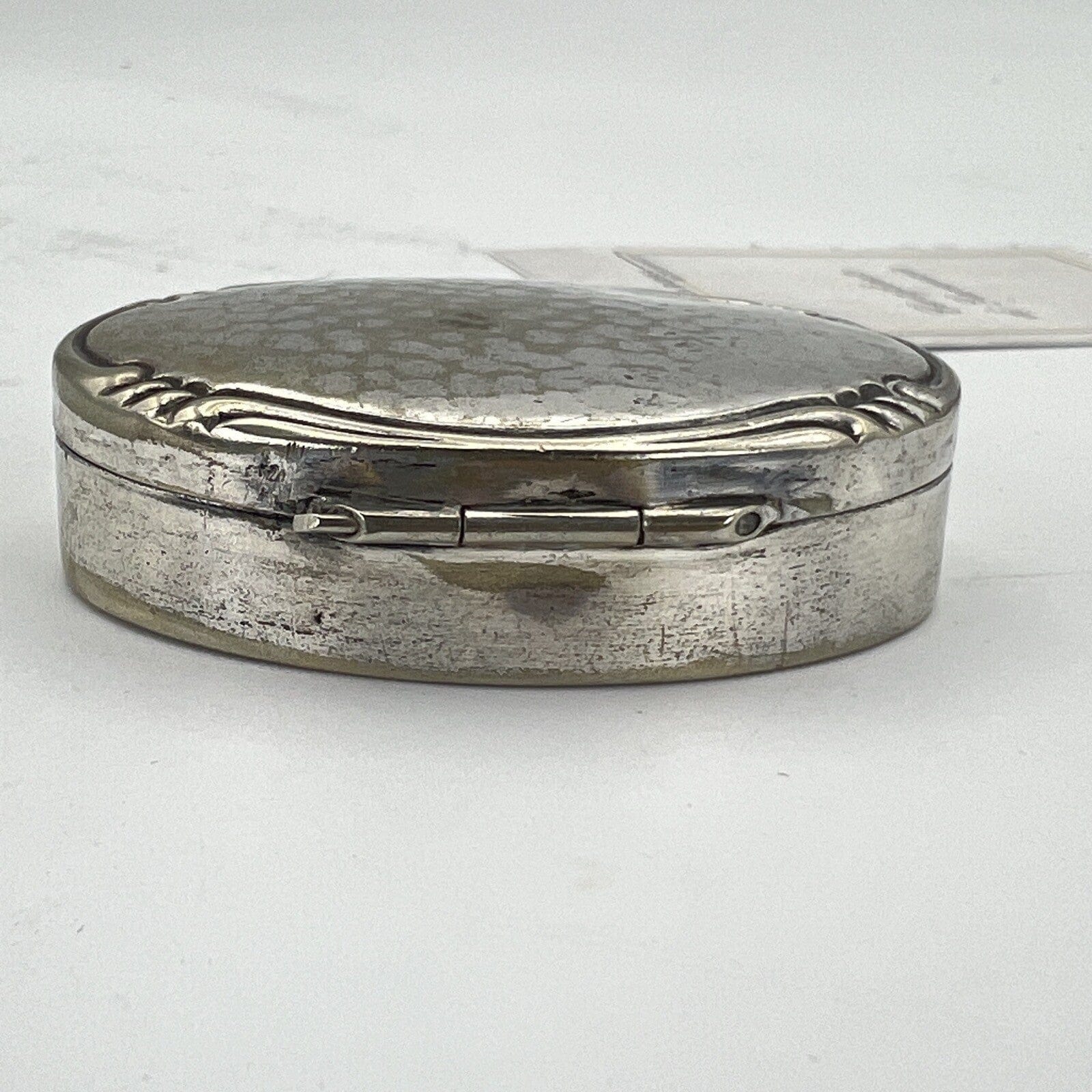 Portapillole vintage in Argento Silver plated Scatolina Porta anello Metallo Categoria  Sheffield & Argento