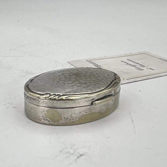 Portapillole vintage in Argento Silver plated Scatolina Porta anello Metallo Categoria  Sheffield & Argento