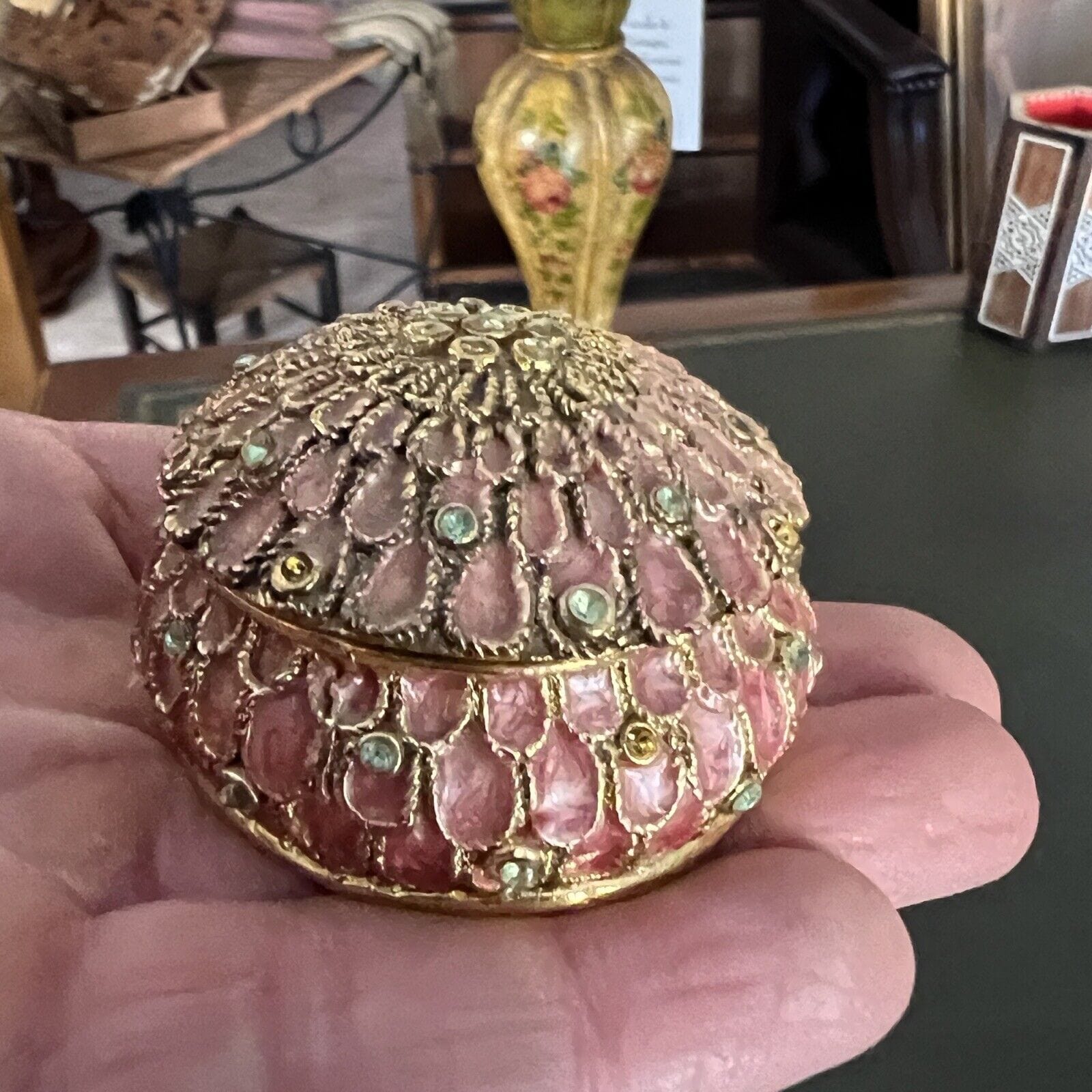 Portapillole vintage Porta Anelli Cloisonnè metallo dorato Scatolina Orientale Categoria  Sheffield & Argento