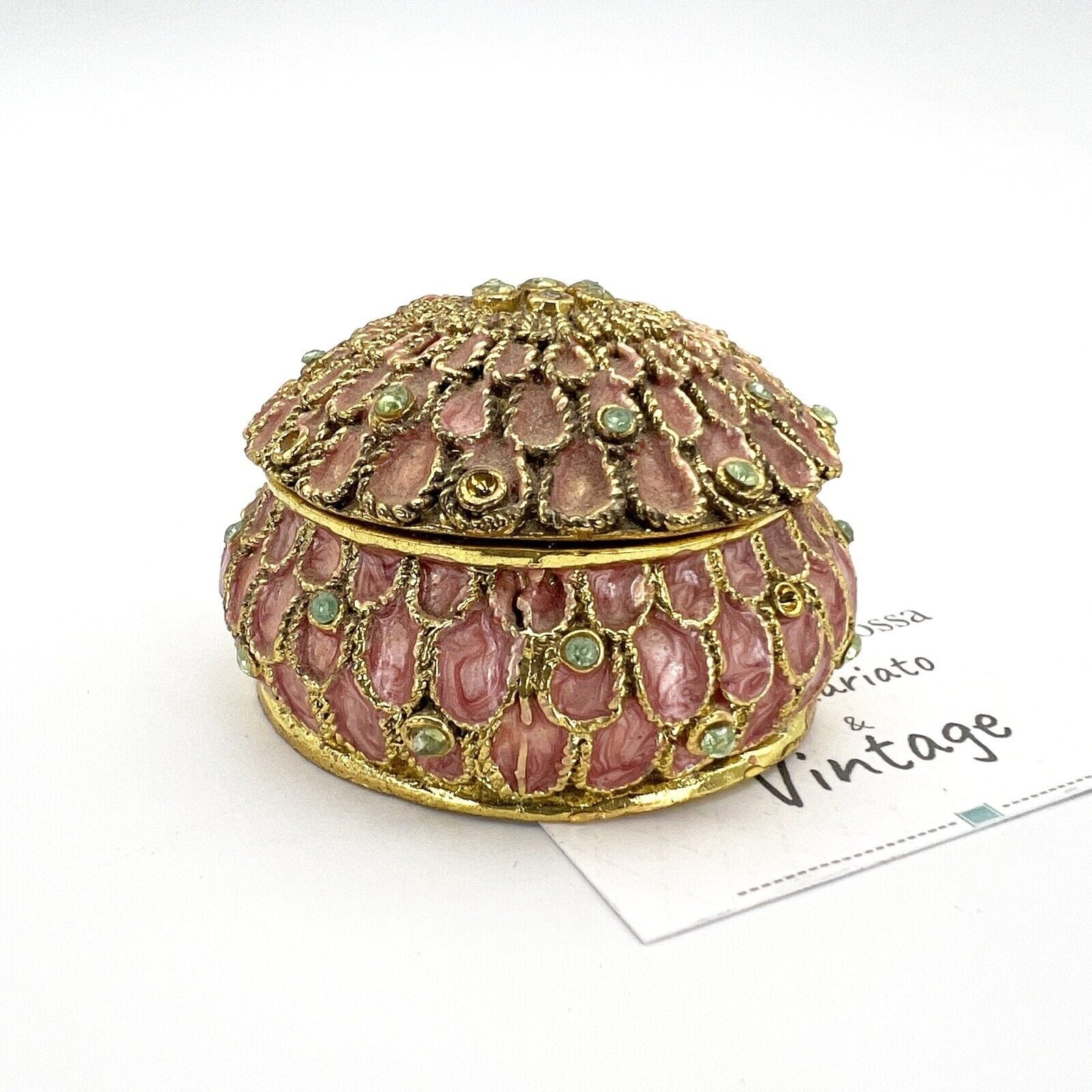 Portapillole vintage Porta Anelli Cloisonnè metallo dorato Scatolina Orientale Categoria  Sheffield & Argento