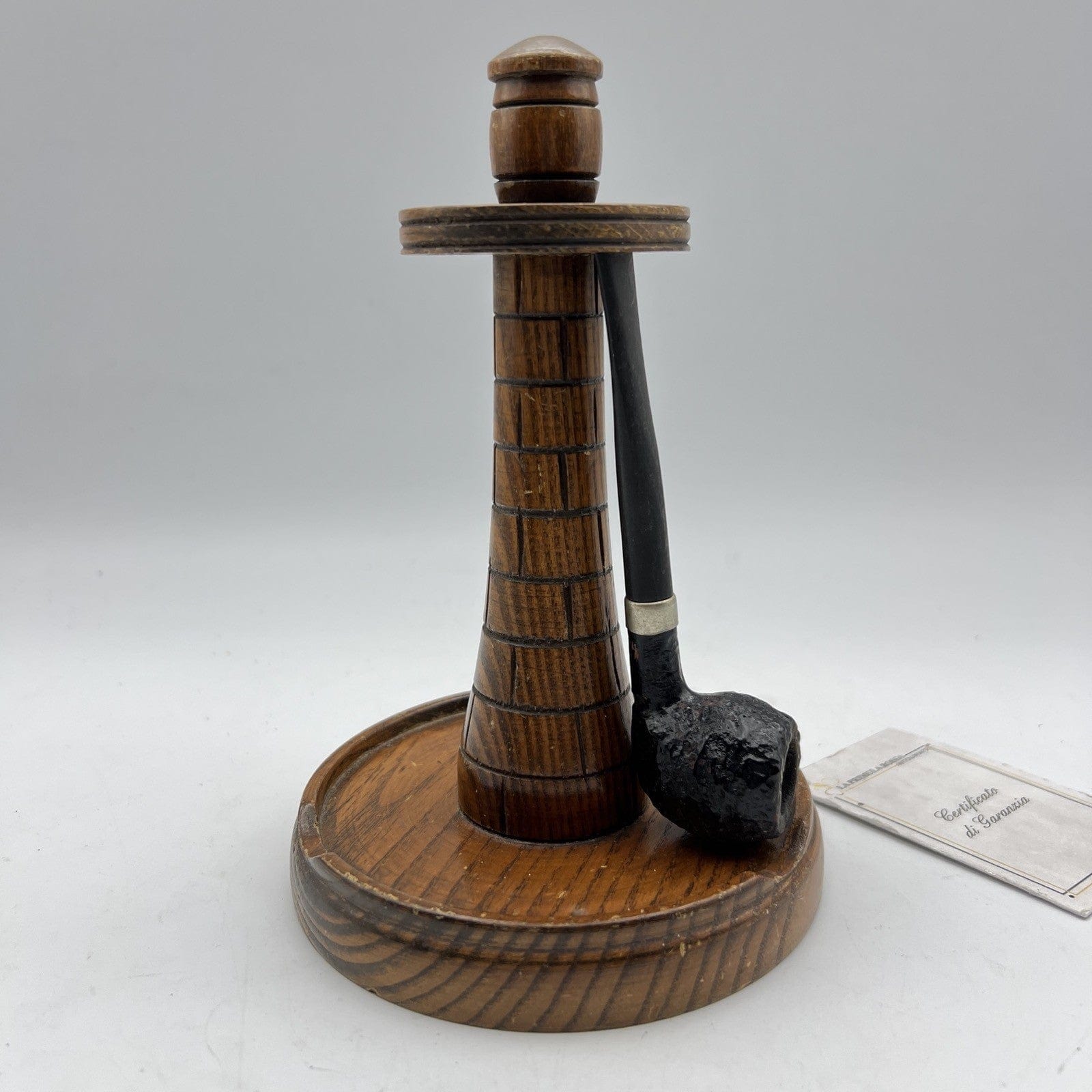 Portapipe antico in legno da tavolo 3 posti pipe d' epoca 900  Inglese anni 30 Categoria  Oggetti per fumatori