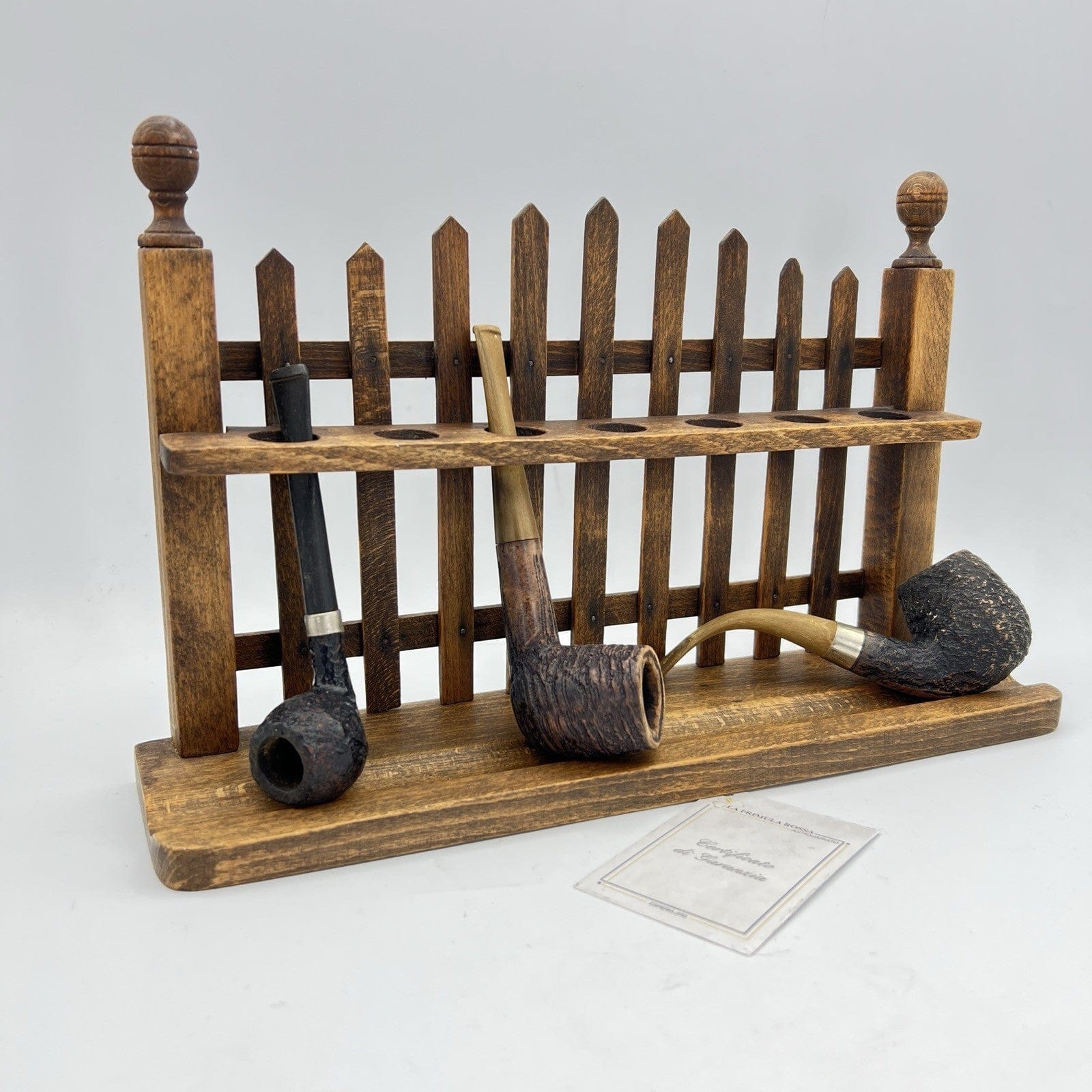 Portapipe antico in legno da tavolo 7  posti epoca 900 Stile Inglese anni 20 Categoria  Oggetti per fumatori