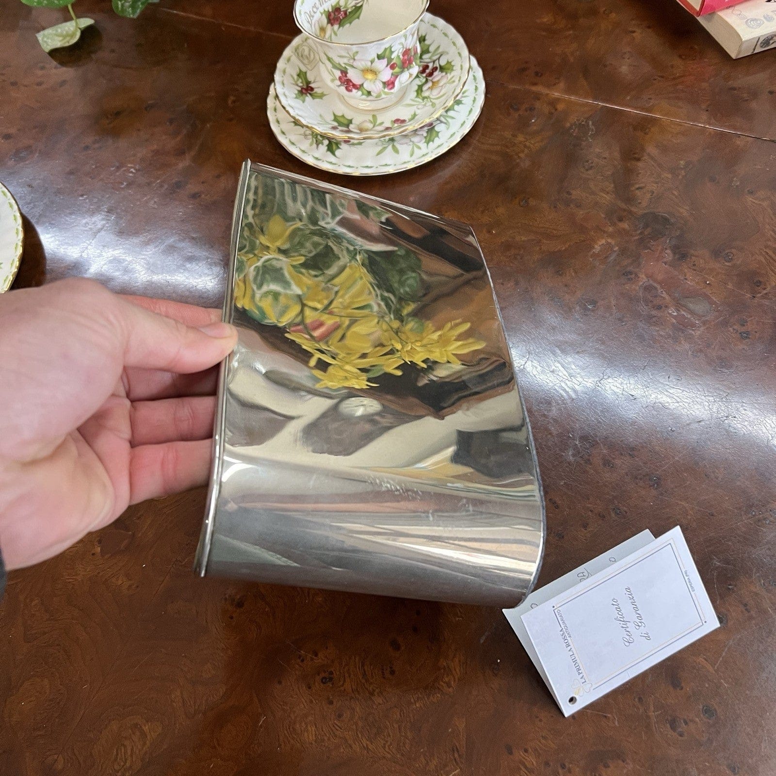 Portaposta Contenitore da per scrivania in argento sheffield silverplate Antico Categoria  Sheffield & Argento