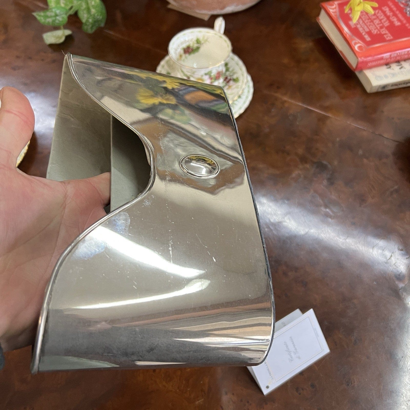 Portaposta Contenitore da per scrivania in argento sheffield silverplate Antico Categoria  Sheffield & Argento