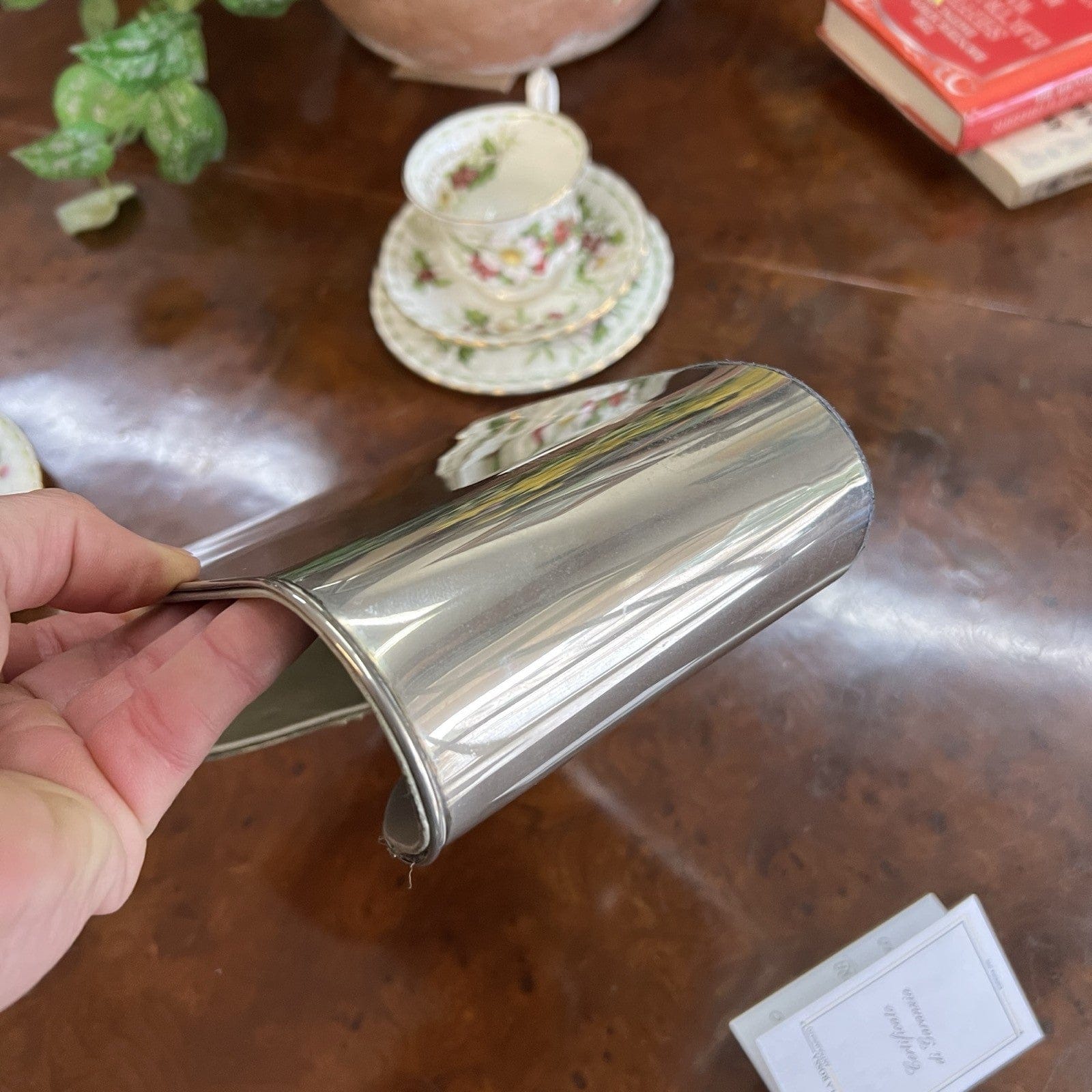 Portaposta Contenitore da per scrivania in argento sheffield silverplate Antico Categoria  Sheffield & Argento