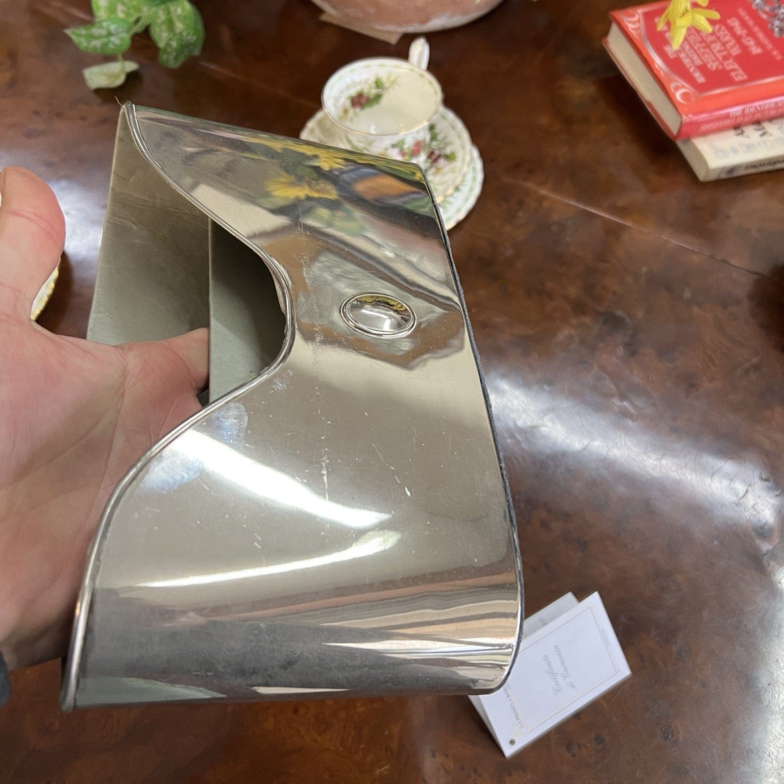 Portaposta Contenitore da per scrivania in argento sheffield silverplate Antico Categoria  Sheffield & Argento