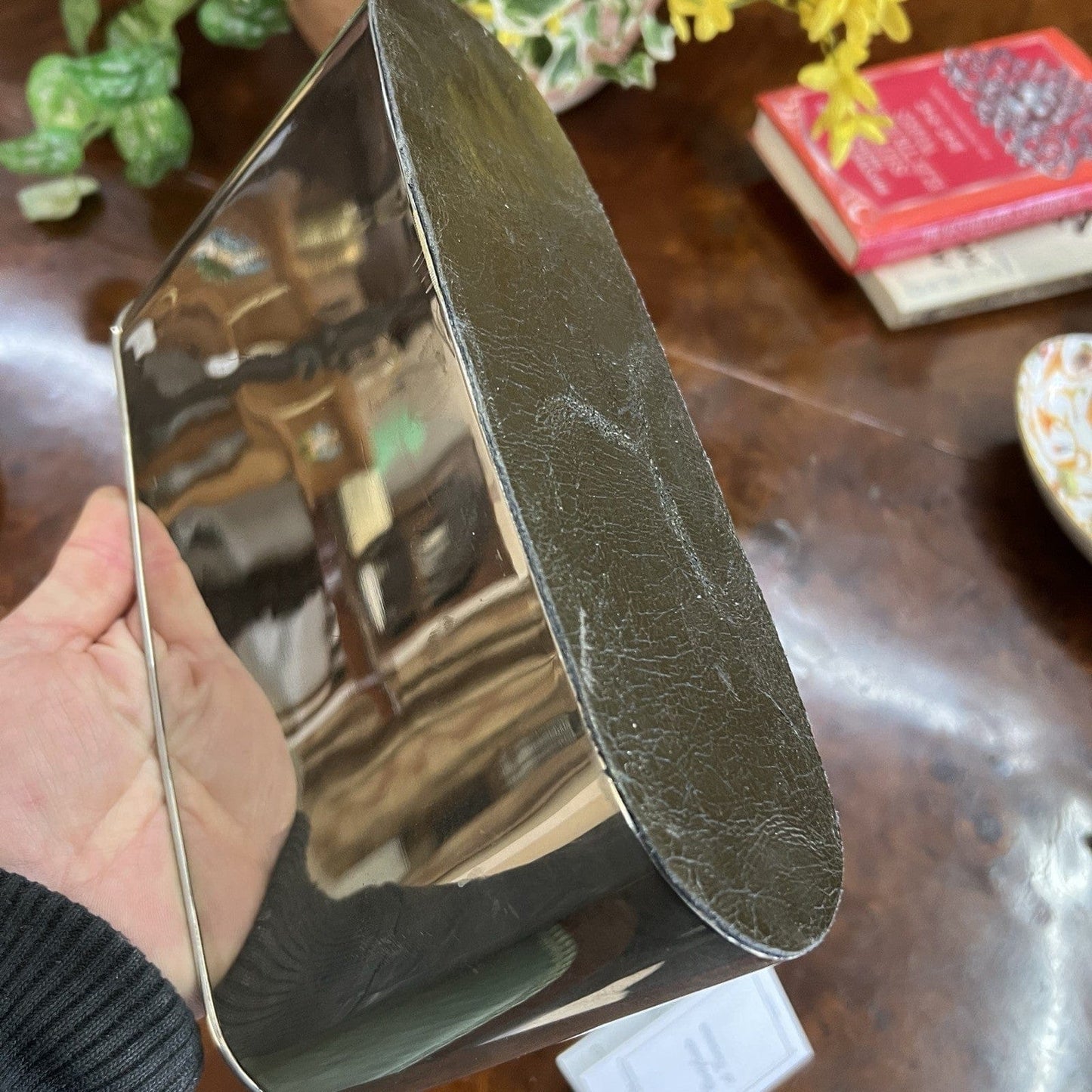 Portaposta Contenitore da per scrivania in argento sheffield silverplate Antico Categoria  Sheffield & Argento