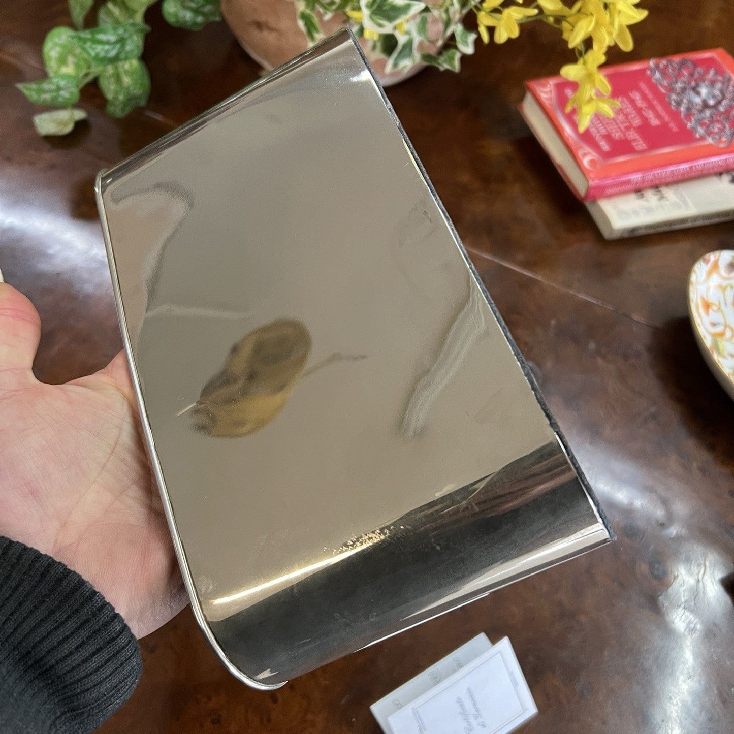 Portaposta Contenitore da per scrivania in argento sheffield silverplate Antico Categoria  Sheffield & Argento