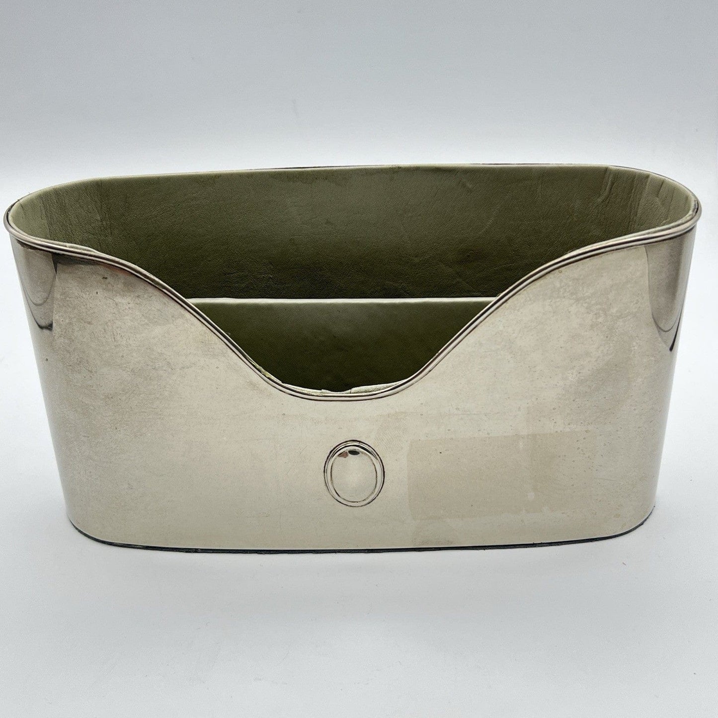 Portaposta Contenitore da per scrivania in argento sheffield silverplate Antico Categoria  Sheffield & Argento