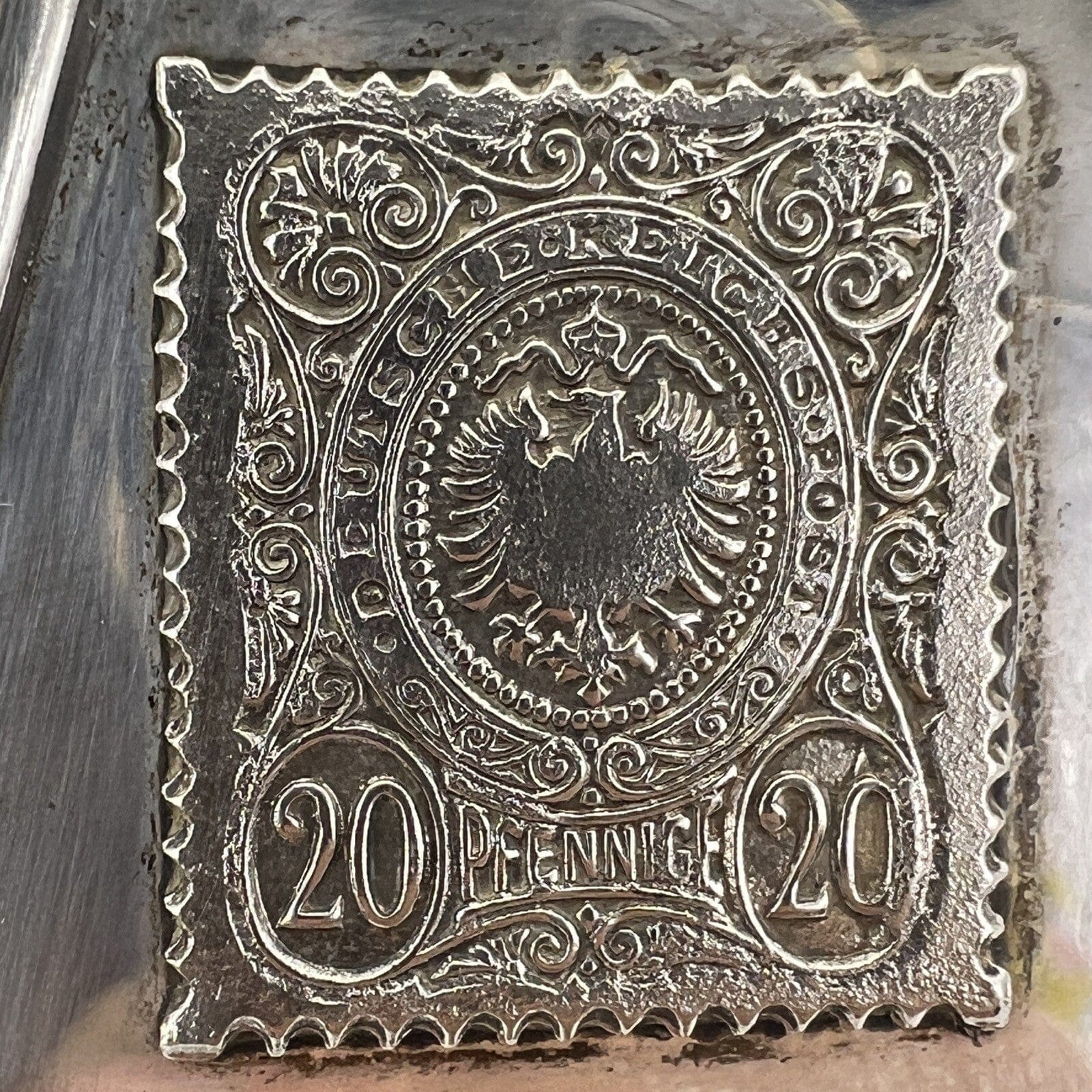 Portaposta Portapenne da scrivania Antico in Argento sheffield Silverplate 900 Categoria  Sheffield & Argento
