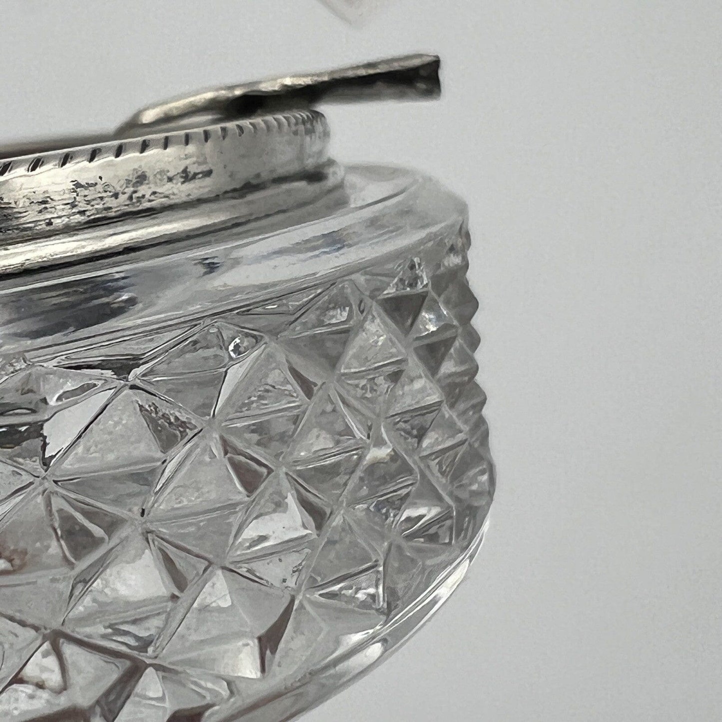 Posacenere portacenere antico in argento 800 vetro cristallo molato anni 40 Categoria  Sheffield & Argento