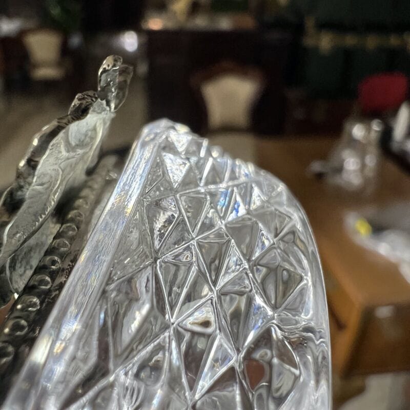 Posacenere portacenere antico in argento 800 vetro cristallo molato anni 50 Categoria  Sheffield & Argento