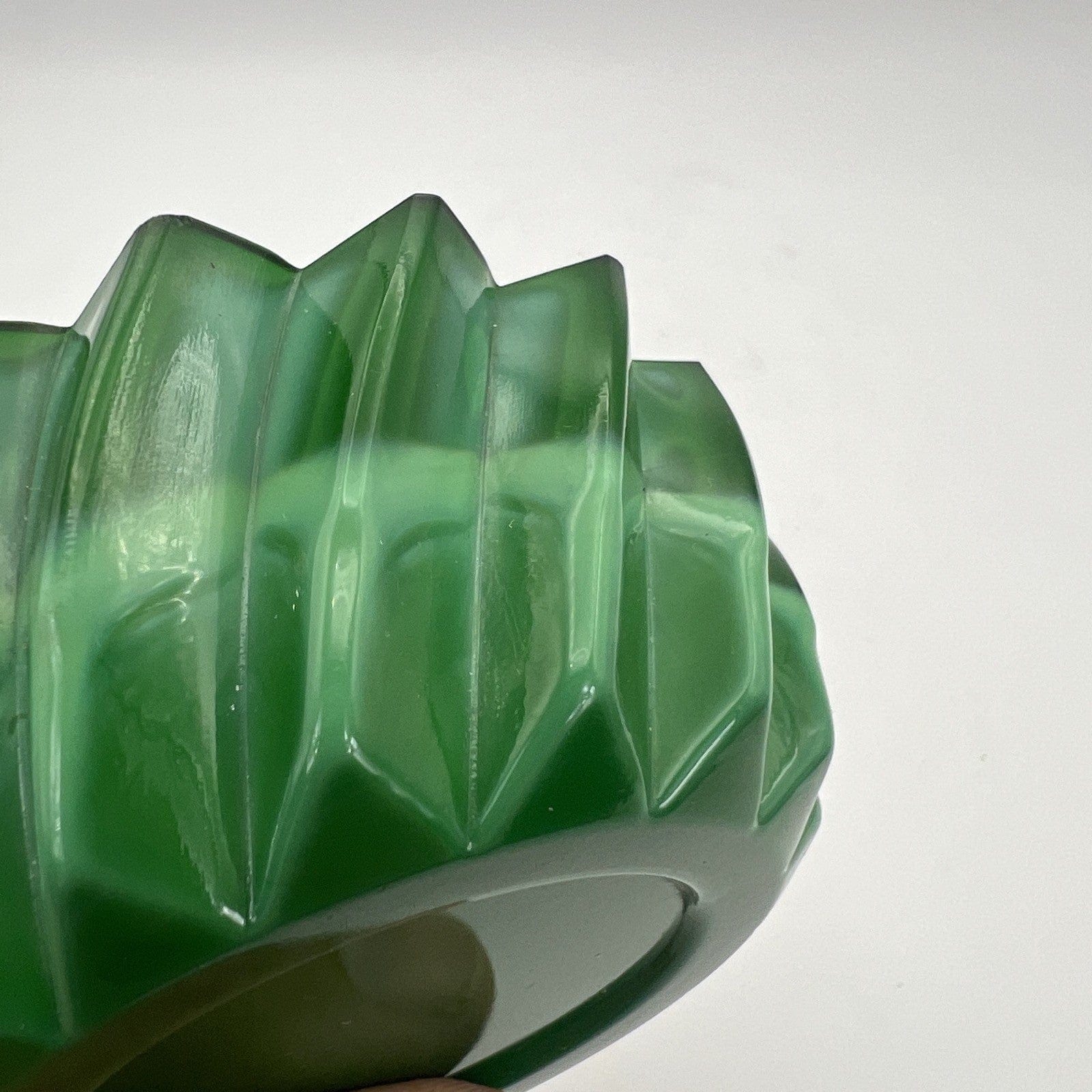 Posacenere portacenere antico in vetro malachite verde vintage  posa cenere Categoria  Oggetti per fumatori