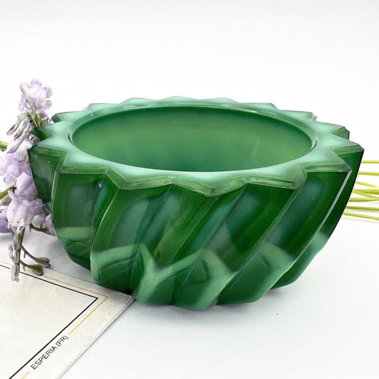 Posacenere portacenere antico in vetro malachite verde vintage  posa cenere Categoria  Oggetti per fumatori
