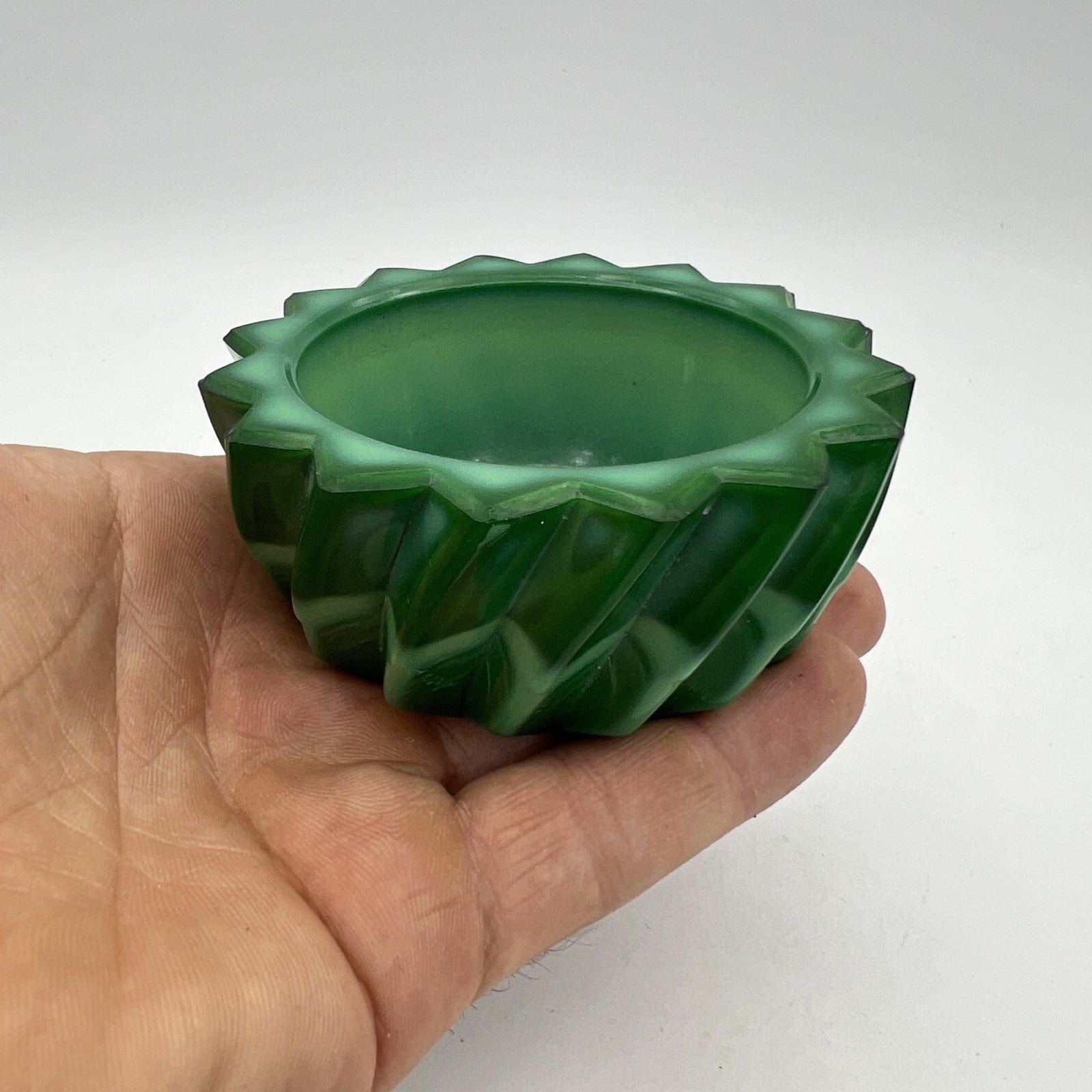 Posacenere portacenere antico in vetro malachite verde vintage  posa cenere Categoria  Oggetti per fumatori
