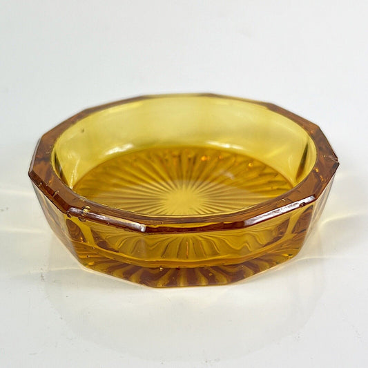 Posacenere vintage in vetro color ambra stile deco anni 30 40  piattino Inglese Categoria  Vetri e Cristalli