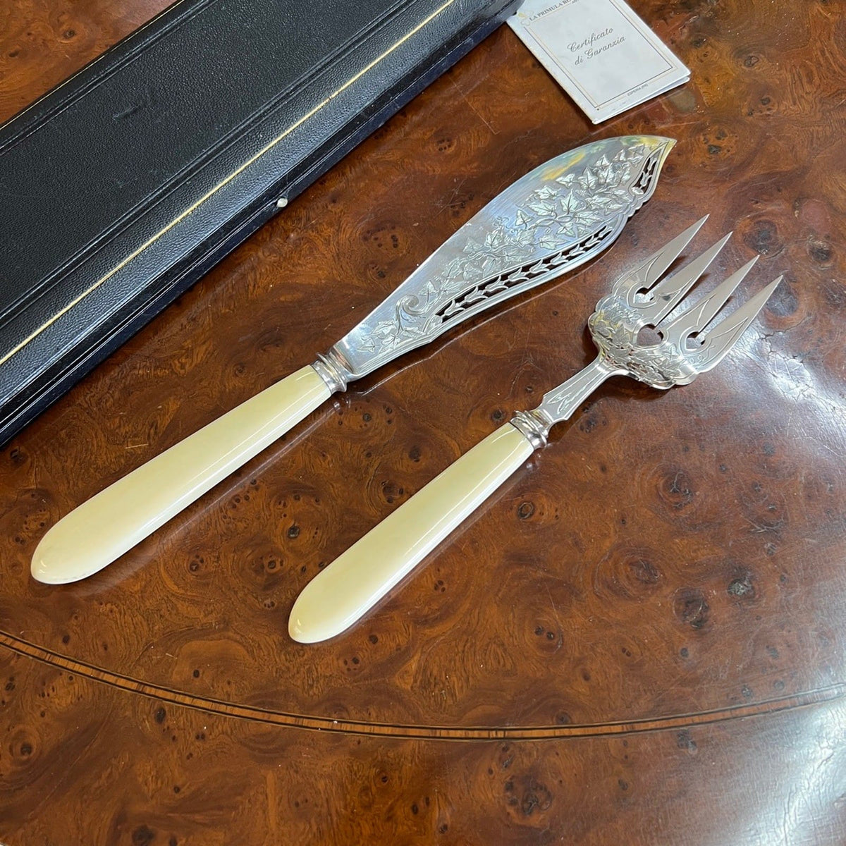 Posate Antiche set da tavola per pesce in Argento Sheffield '800 Silver Plated Categoria  Silver plated sheffield style