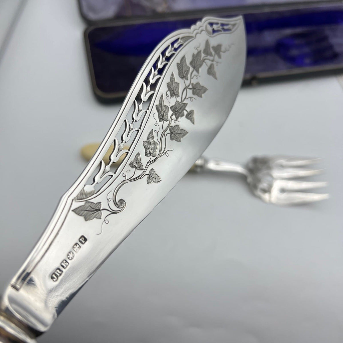 Posate Antiche set da tavola per pesce in Argento Sheffield '800 Silver Plated Categoria  Silver plated sheffield style