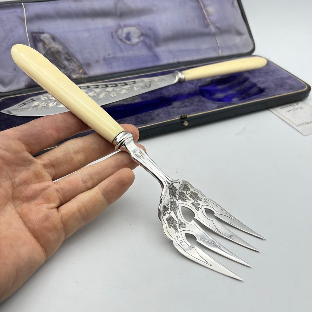Posate Antiche set da tavola per pesce in Argento Sheffield '800 Silver Plated Categoria  Silver plated sheffield style