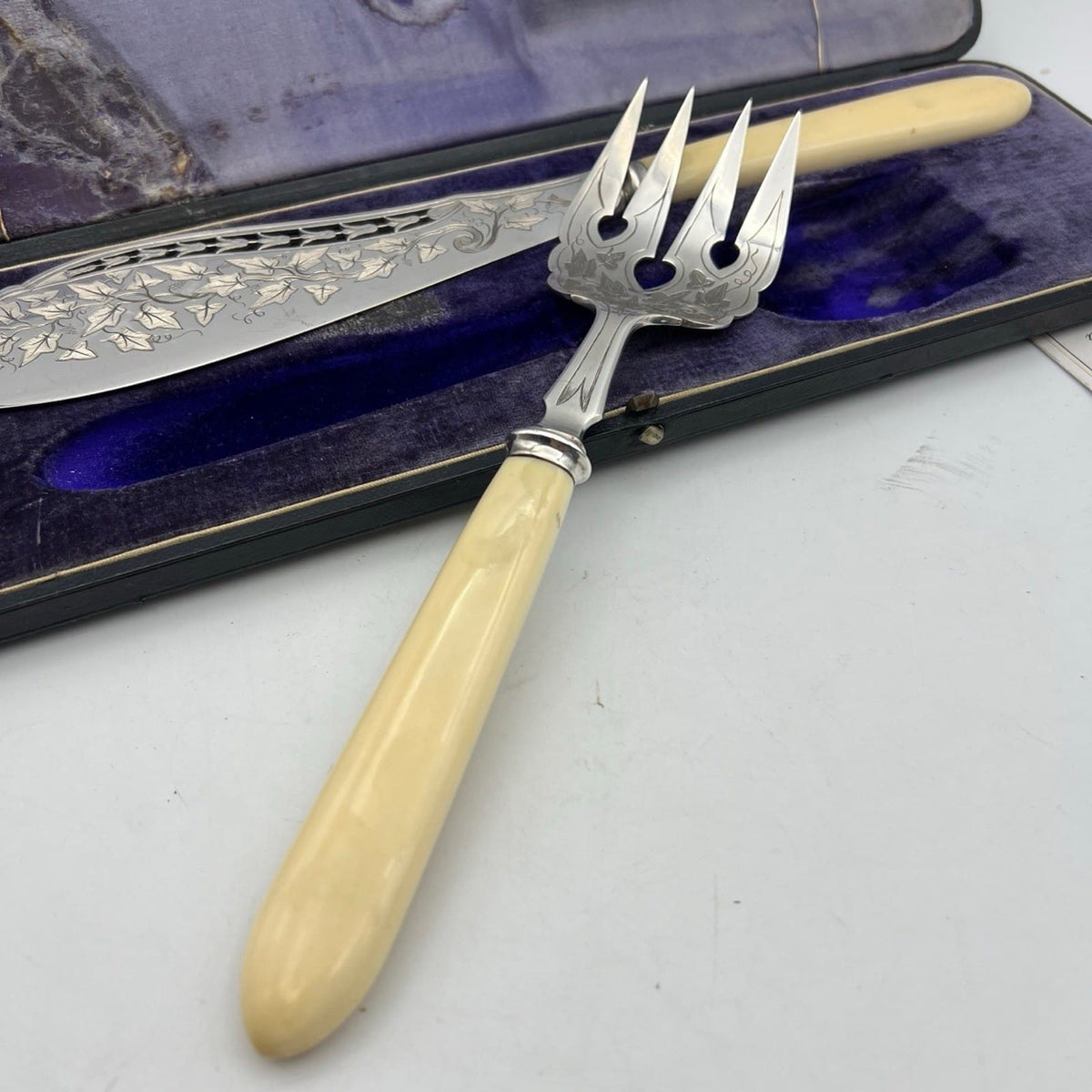 Posate Antiche set da tavola per pesce in Argento Sheffield '800 Silver Plated Categoria  Silver plated sheffield style