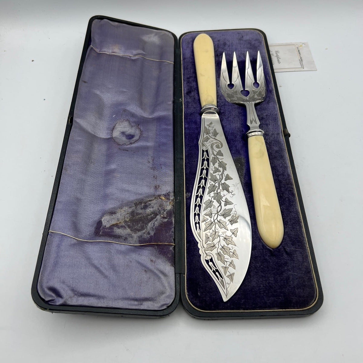 Posate Antiche set da tavola per pesce in Argento Sheffield '800 Silver Plated Categoria  Silver plated sheffield style