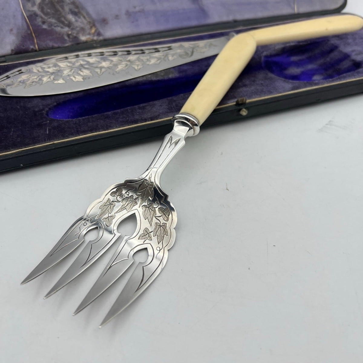 Posate Antiche set da tavola per pesce in Argento Sheffield '800 Silver Plated Categoria  Silver plated sheffield style