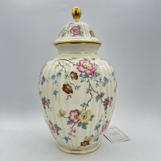 Potiche d'epoca in porcellana Bavaria vaso vintage decoro con rose fiori e oro Categoria  Vasi e Portafiori
