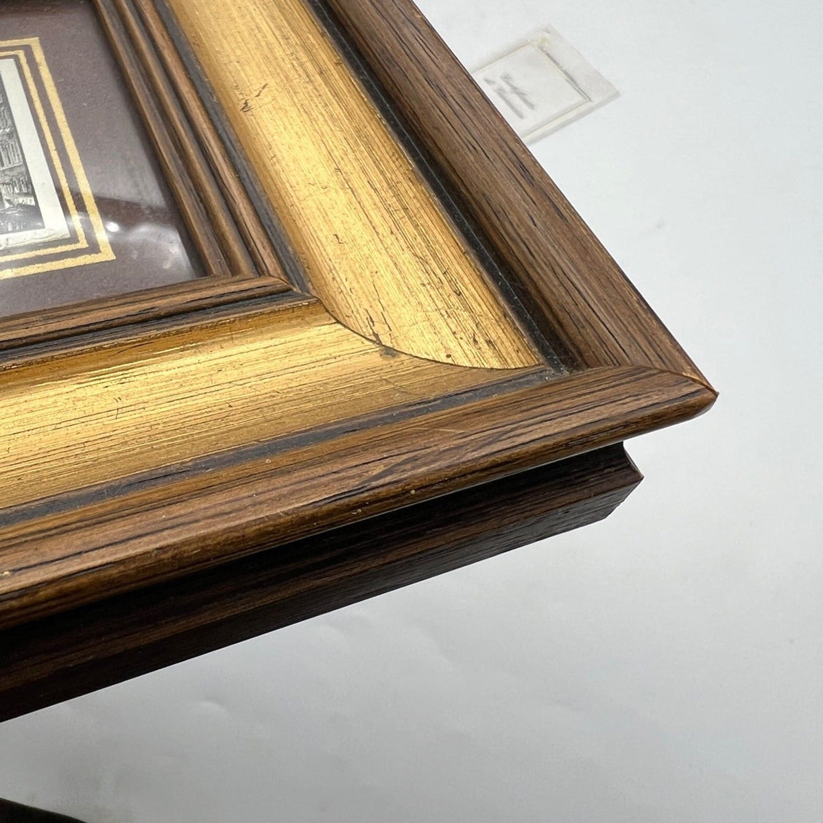 Quadretto Lastra di Argento 925 Incisione Pantheon Roma con Cornice in legno Categoria  Sheffield & Argento