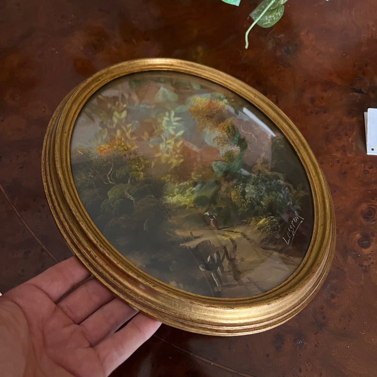 Quadretto Ovale  Antico Quadro ad olio dipinto su rame con cornice oro epoca 900 Categoria  Quadri