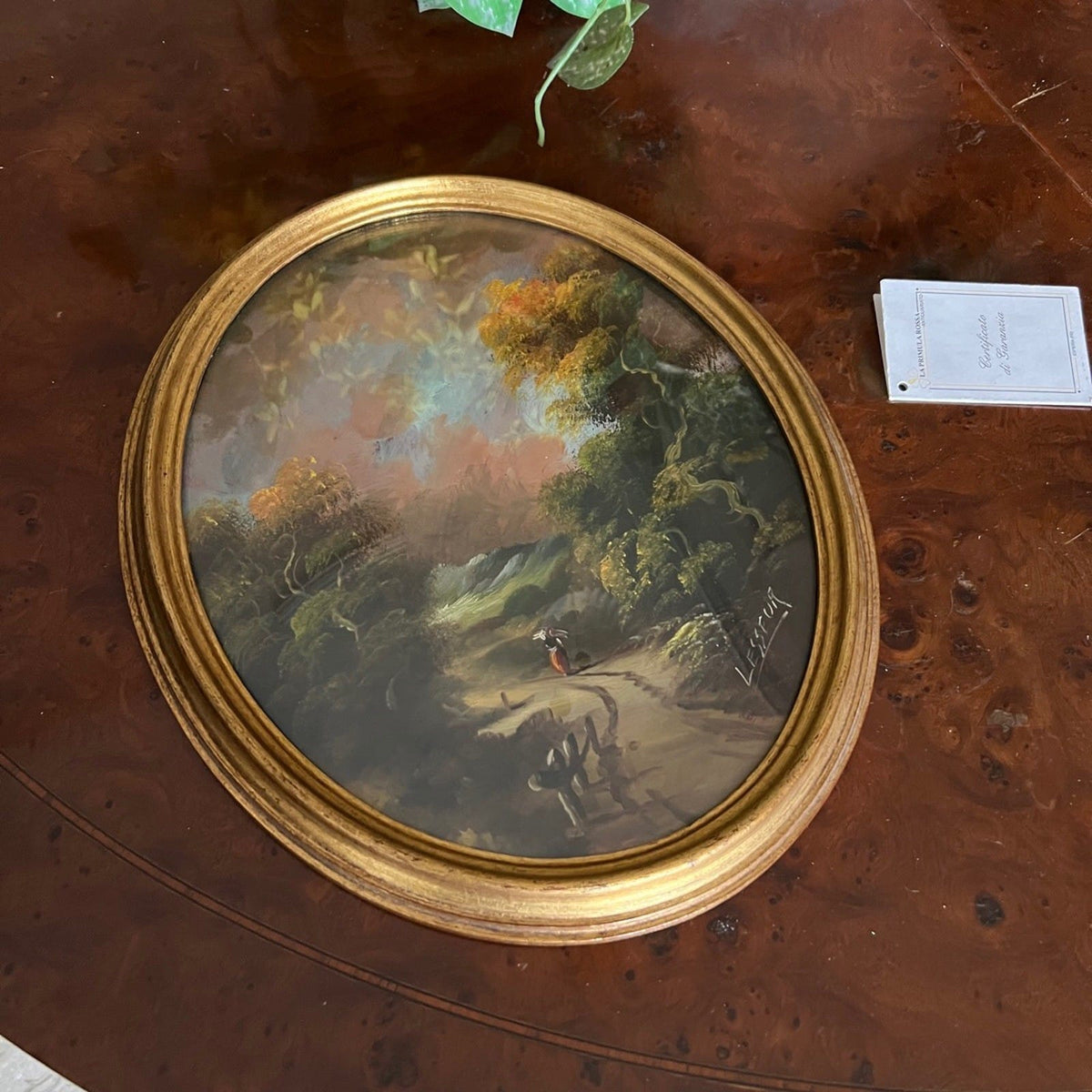 Quadretto Ovale  Antico Quadro ad olio dipinto su rame con cornice oro epoca 900 Categoria  Quadri