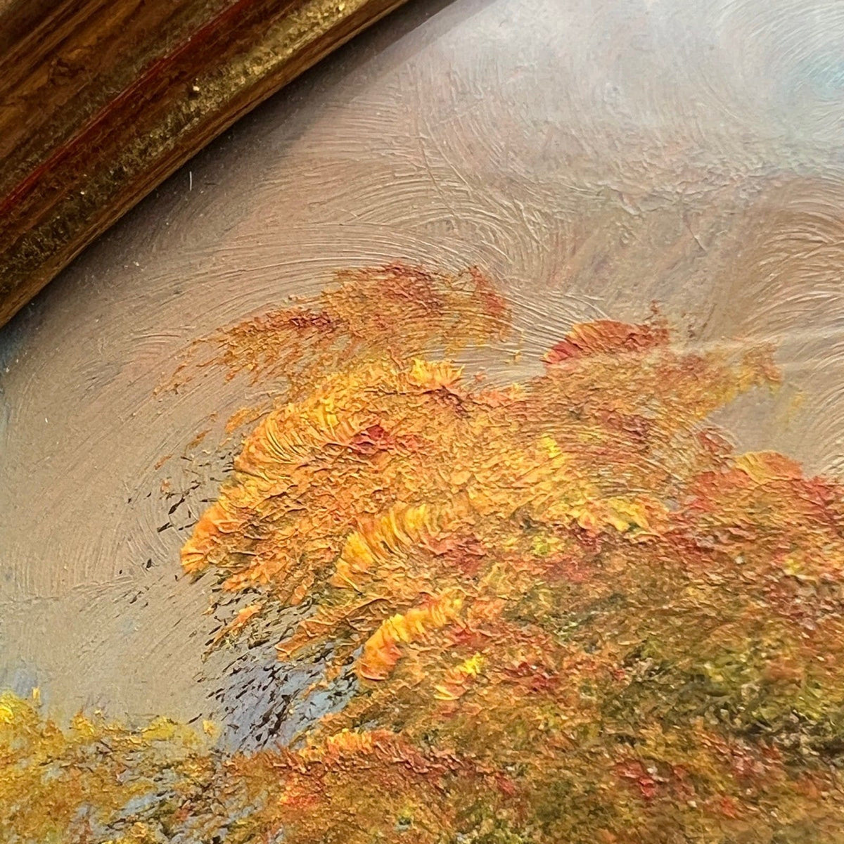 Quadretto Ovale Antico Quadro ad olio firmato dipinto su rame con cornice oro Categoria  Quadri