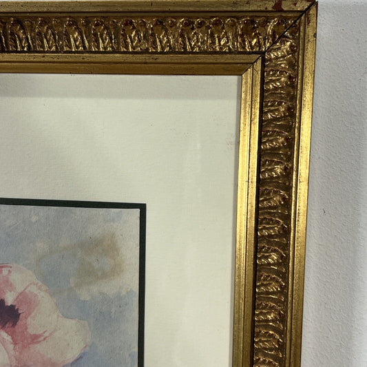 Quadro acquerello Dipinto Floreale fiori Campo di Papaveri vintage Firmato Categoria  Quadri