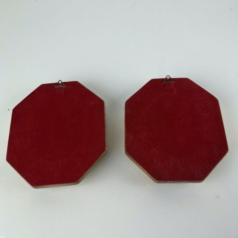 Quadro antico dipinto a olio coppia quadretti fiori cornice oro stile fiorentino Categoria  Quadri