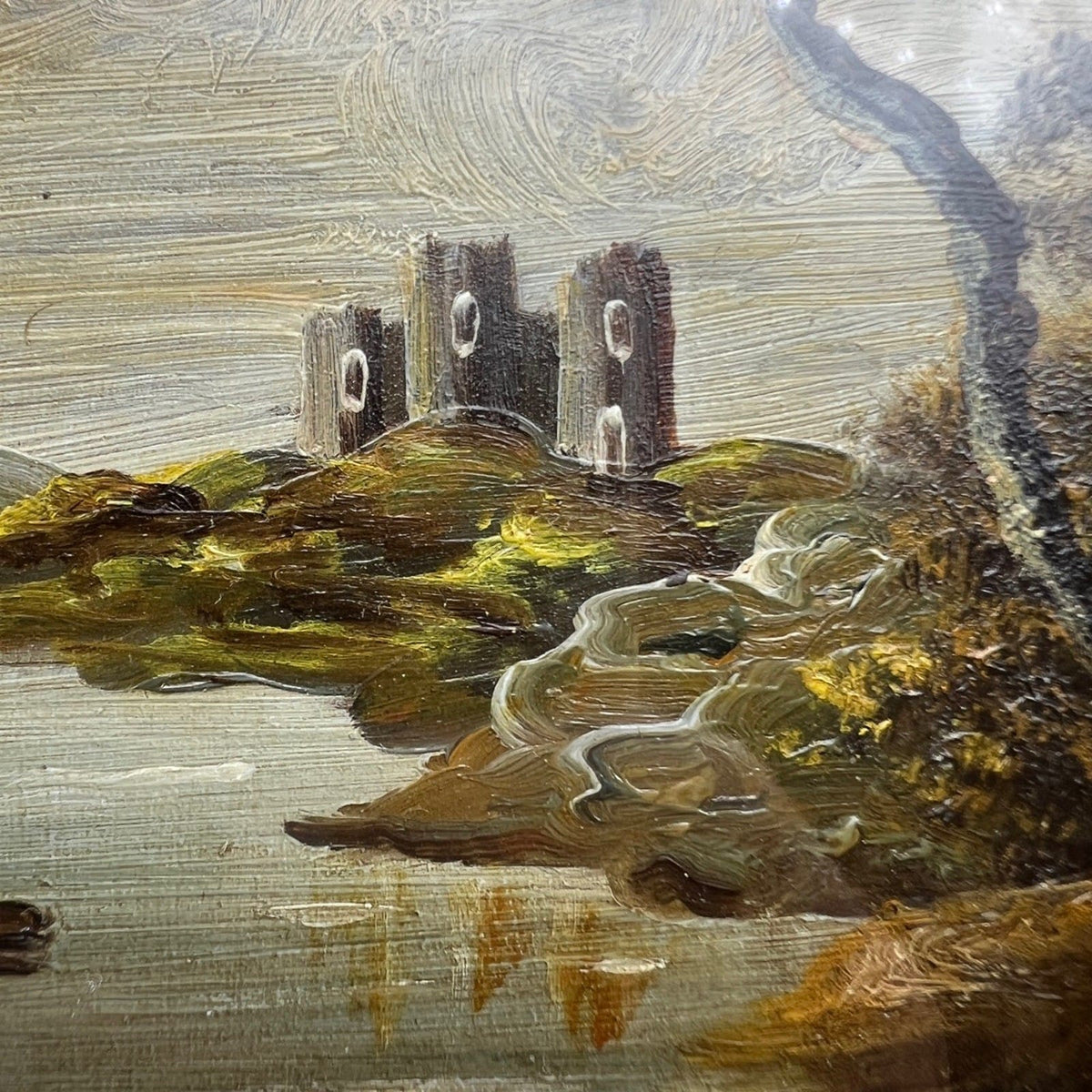 Quadro antico dipinto a olio firmato quadretto con cornice oro stile Fiorentino Categoria  Quadri