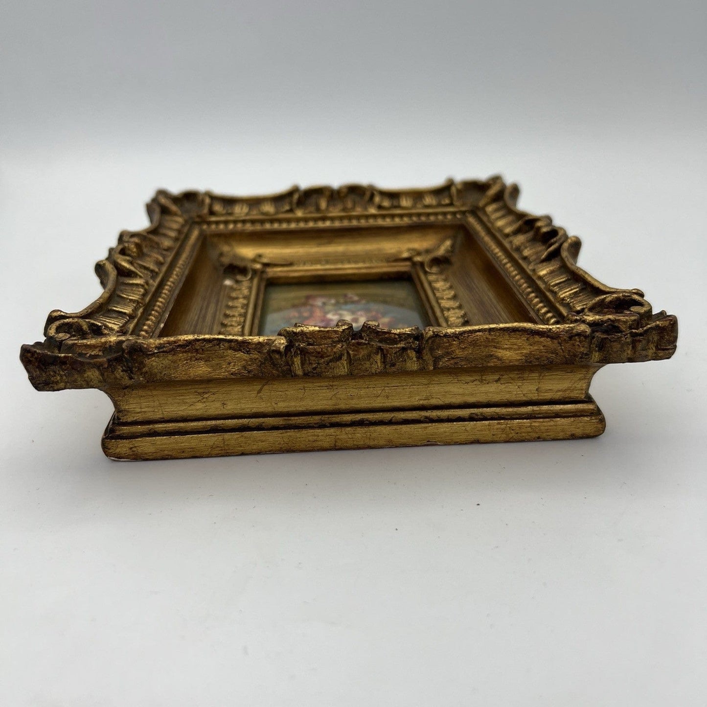 Quadro Antico dipinto a olio su rame Quadretto con cornice oro in stile barocco Categoria  Quadri