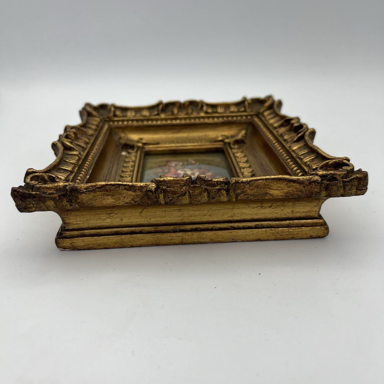 Quadro Antico dipinto a olio su rame Quadretto con cornice oro in stile barocco Categoria  Quadri