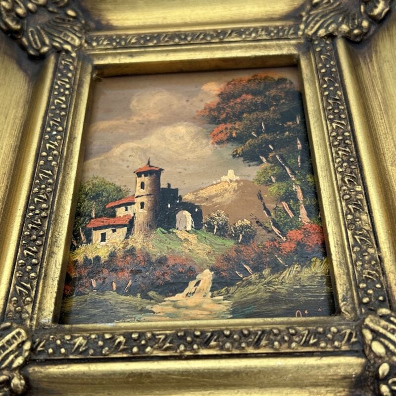 Quadro Antico dipinto a olio su rame Quadretto con cornice oro in stile barocco Categoria  Quadri